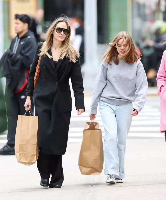 EXCLUSIVE: Angelina Jolie Steps Out With her Daughter Vivian in New York City