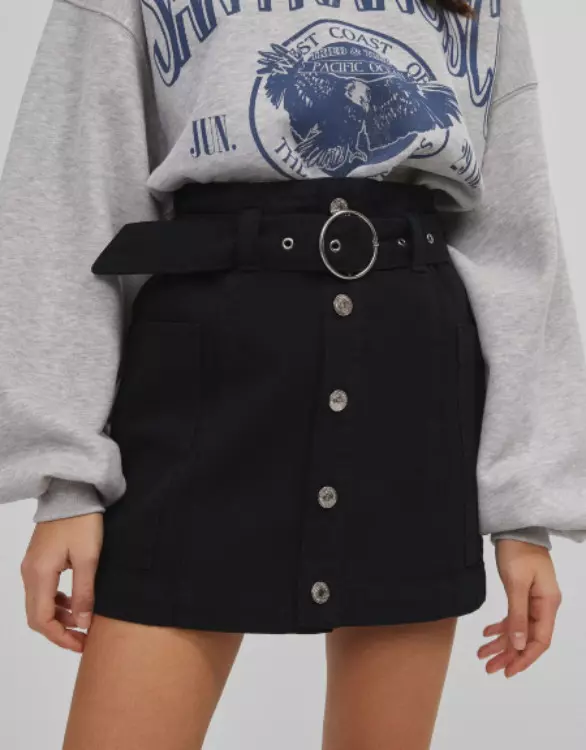 Fustă din bumbac, Bershka, 49,90 lei