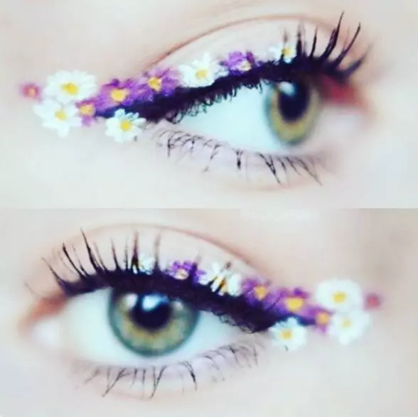 Make-up cu tuș floral