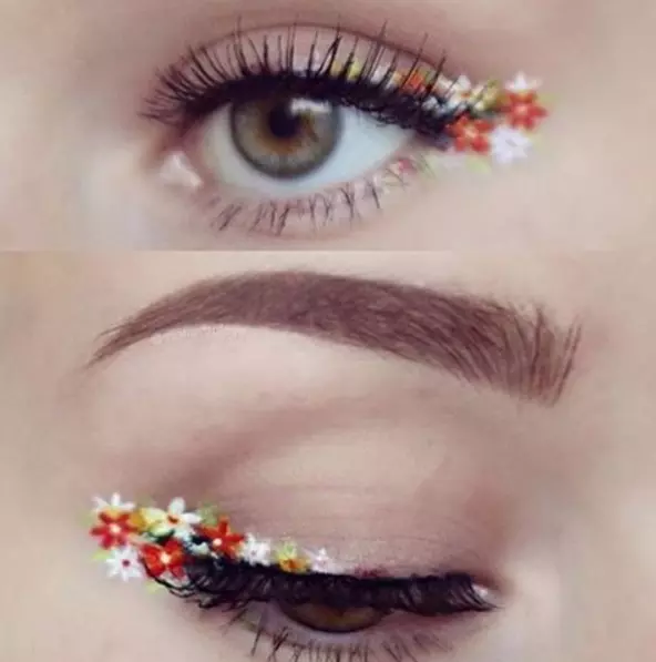 Make-up cu tuș floral