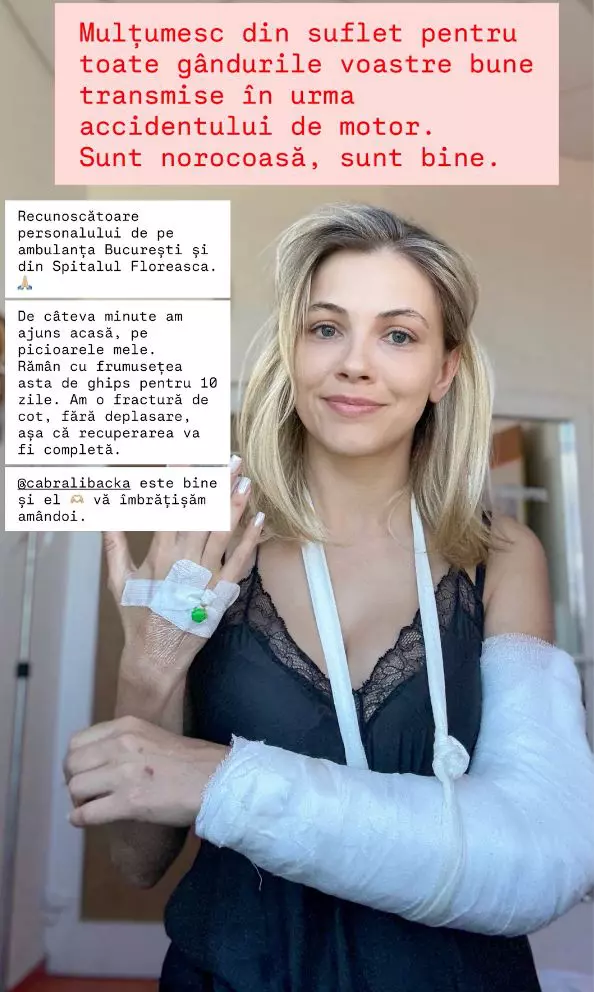 Andreea Ibacka, despre accidentul de motor