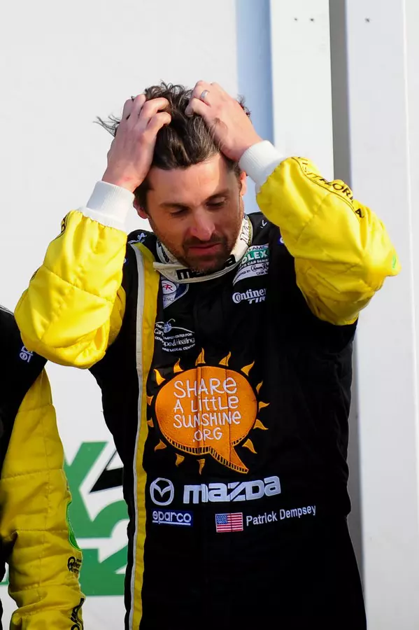 Grey's Anatomy star Patrick Dempsey was overwhelmed with joy after finishing 3th place