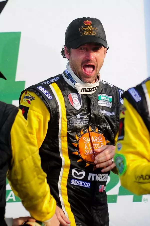 Grey's Anatomy star Patrick Dempsey was overwhelmed with joy after finishing 3th place
