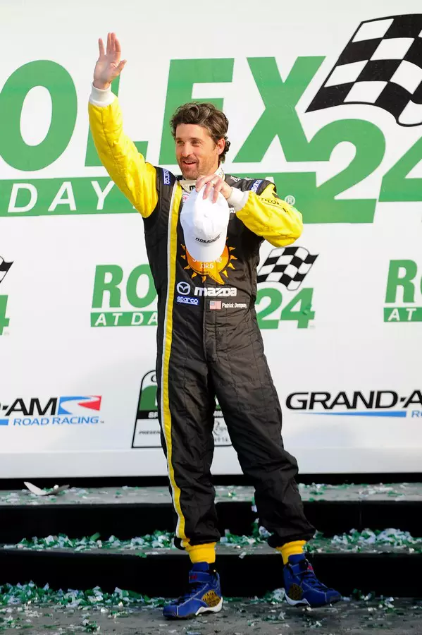Grey's Anatomy star Patrick Dempsey was overwhelmed with joy after finishing 3th place