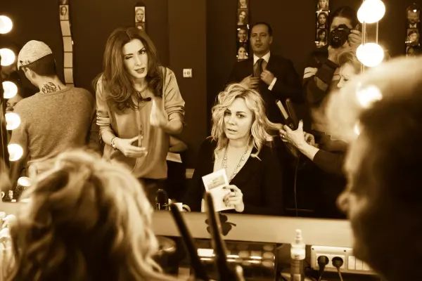 Carmen Bruma si Dana Savuica inainte de emisiune