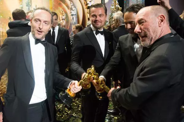 Emmanuel Lubezki, Leonardo DiCaprio, Alejandro G. Inarritu, Steve Golin si Pete Docter