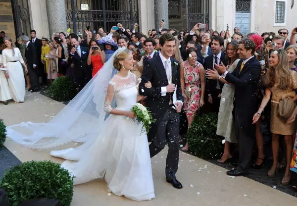 Prințul Amedeo și Elisabetta Rosboch von Wolkenstein proaspăt căsătoriți