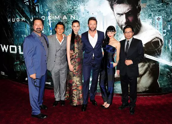 James Mangold, Will Yun Lee, Tao Okamoto, Hugh Jackman, Rila Fukushima si Hiroyuki Sanada 