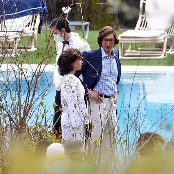 Lady Gaga și Adam Driver la filmări