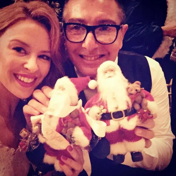Kylie Minogue si Stefano Gabanna la petrecerea de Craciun a Casei Dolce&Gabanna