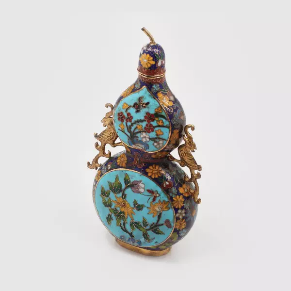 Flacon bogat decorat in tehnica cloisonne