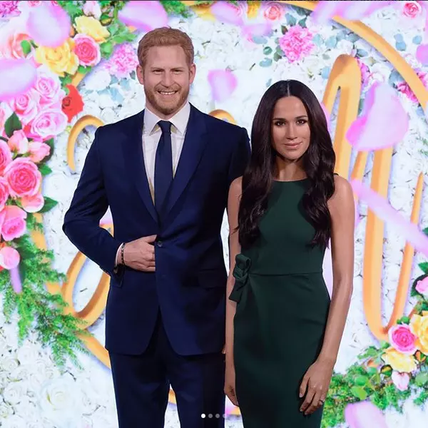 Statuetele din ceară care îi reprezintă pe Prințul Harry și pe Meghan Markle - Muzeul Madame Tussauds Londra