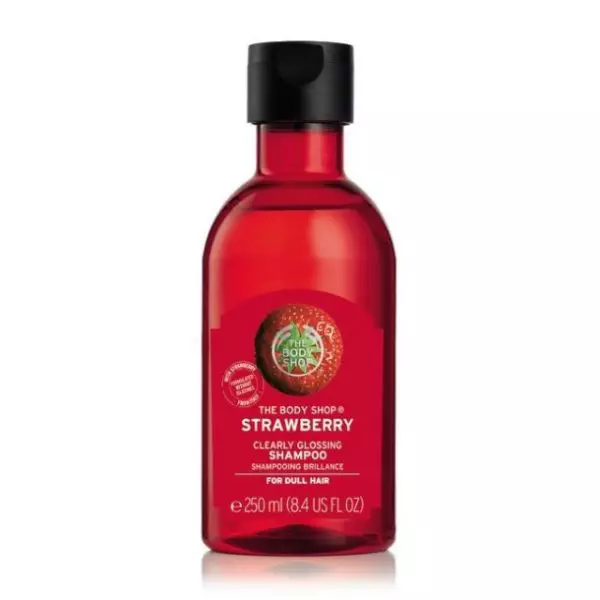 Șampon pentru păr tern, The Body Shop, Strawberry Clearly Glossing Shampoo, 38 lei