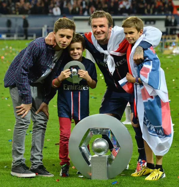 David Beckham alaturi de Romeo, Cruz si Brooklyn