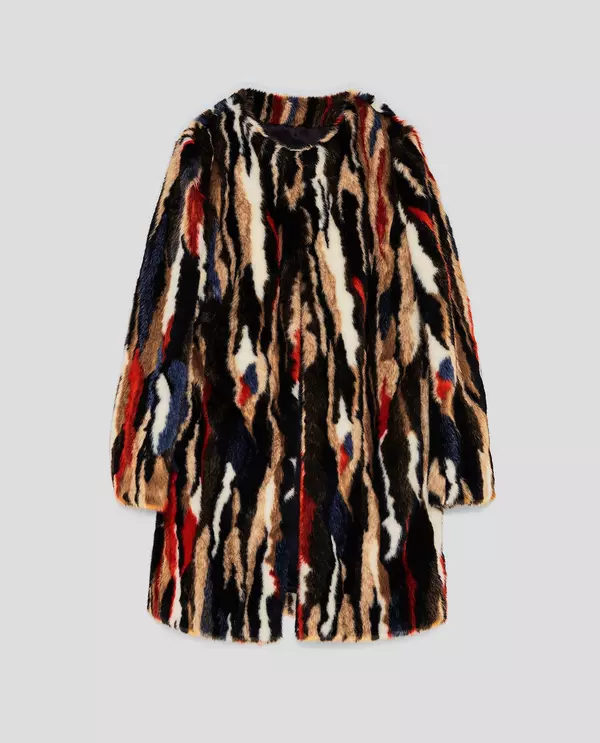 Palton din blana ecologica, Zara, 299,90 lei
