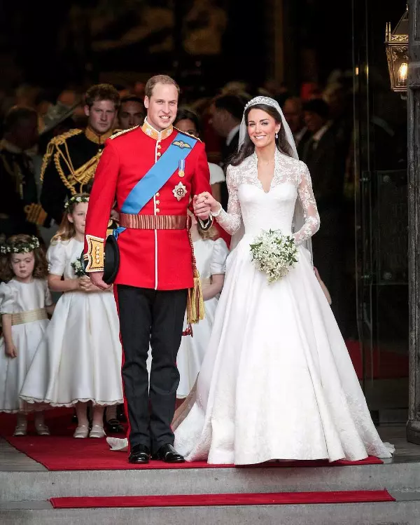 Prințul William și Kate Middleton în ziua nunții