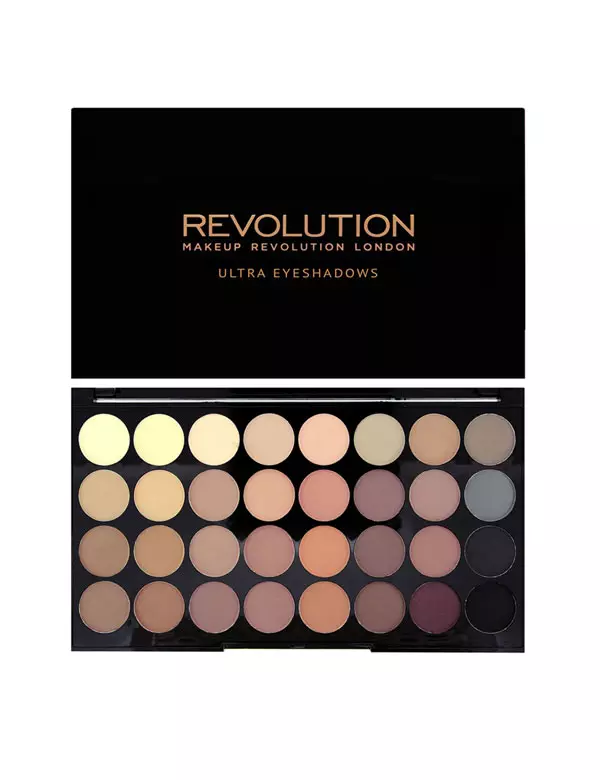 Paleta de farduri Ultra 32 Shade Eyeshadow Palette - Flawless Matte, Makeup Revolution, exclusiv in magazinele Marionnaud, 129 lei