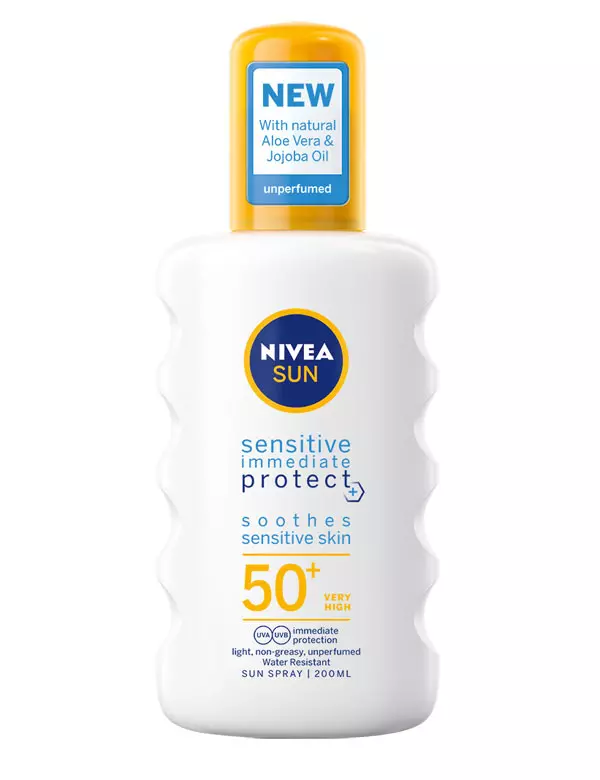 Spray de protecție solară Nivea Sun cu acțiune rapidă Sensitive FPS 50+, Nivea, 48,9 lei
