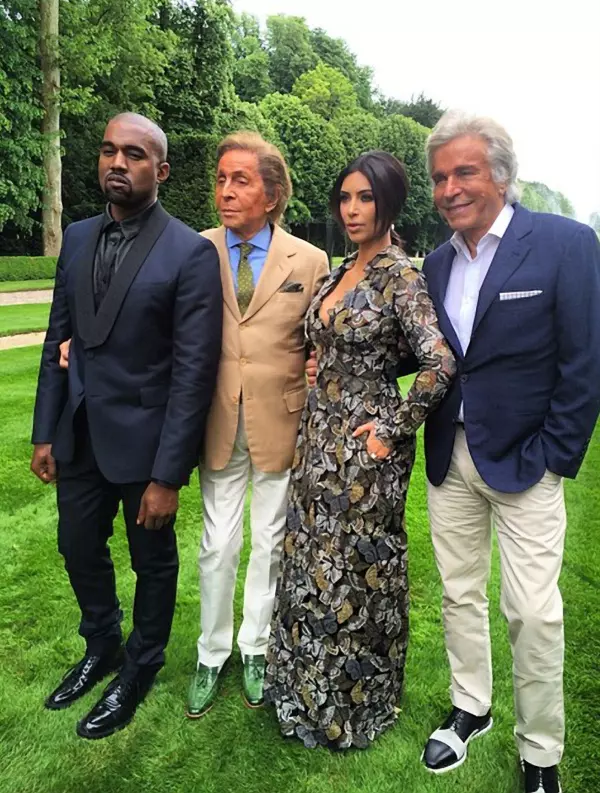 Kim Kardashian, Kanye West, Valentino si Giancarlo Giammetti