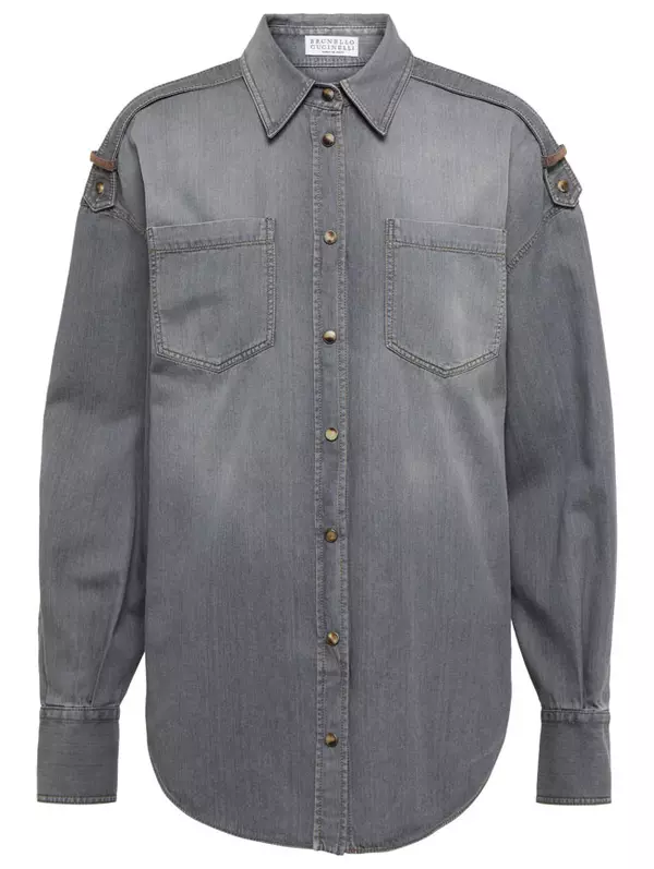 Cămașă din denim, Brunello Cuccinelli, cu prețul la cerere