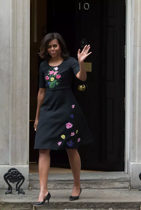 Michelle Obama – Rochie Michael Kane, la Londra, pe Dowening Street