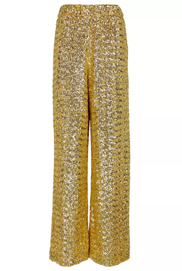 Pantaloni din poliamidă și fibre metalice, Oséree, 455 euro, www.mytheresa.com