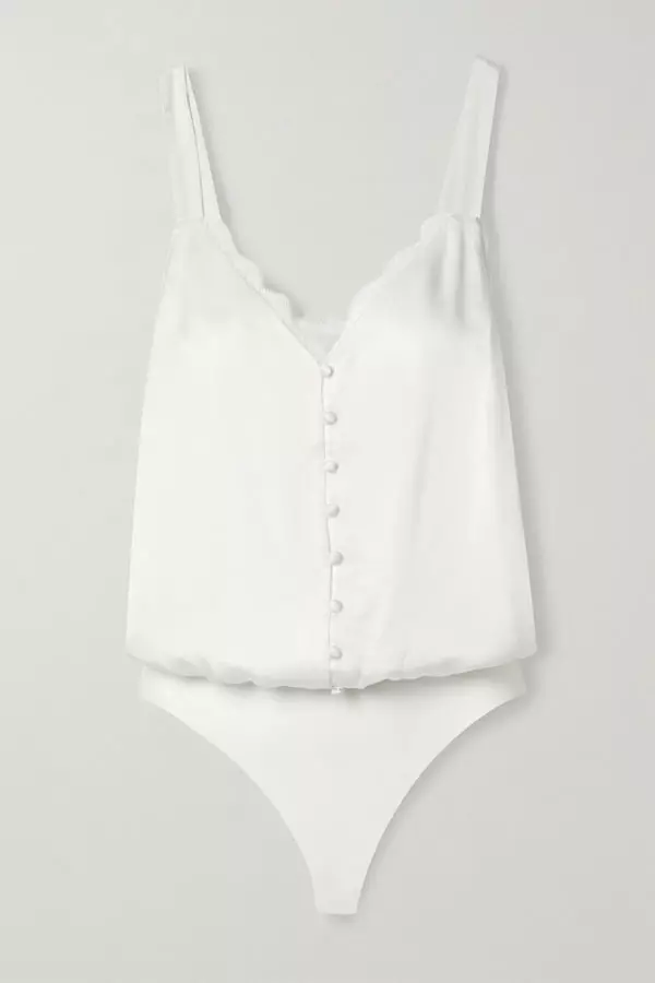 Body din mătase cu dantelă, Cami NYC, 254 euro