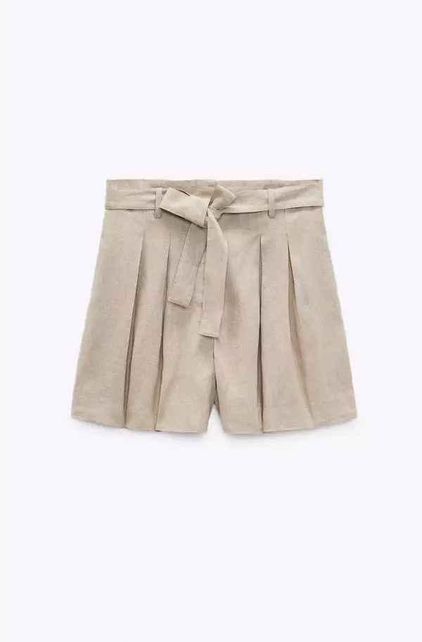 Șort din in, Zara, 129,90 lei
