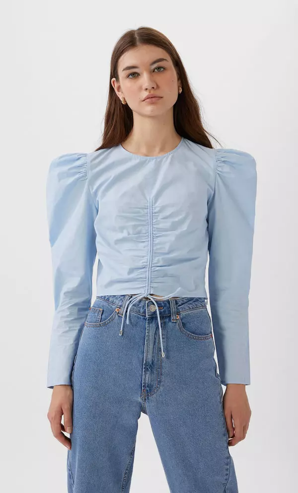 Bluză din poplin, Stradivarius, 53,90 lei