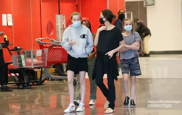 *EXCLUSIVE* Angelina Jolie takes her family out to Target to get some shopping done
