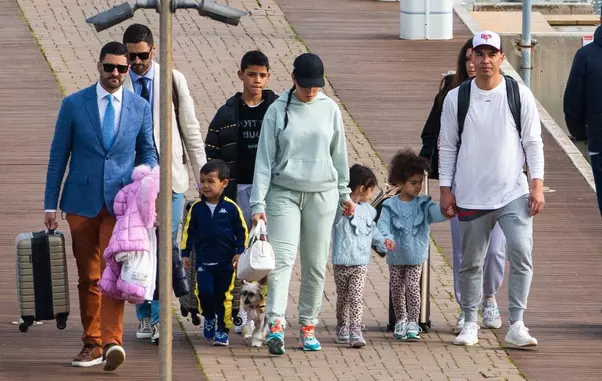 *EXCLUSIVE* Georgina Rodriguez spends time with her children on a yacht in Italy while Cristiano Ronaldo is away playing a match!