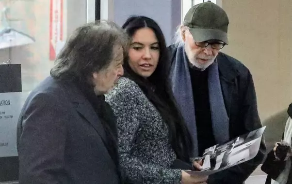 *EXCLUSIVE* The GoodFather: Expectant Parents Al Pacino and Noor Alfallah Emerged Radiant from a Dinner Date with friends on April 8th, 2023.