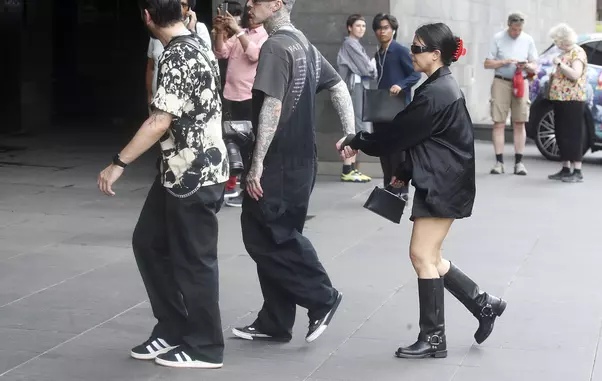 EXCLUSIVE: **NO DAILYMAIL ONLINE** Kourtney Kardashian And Travis Barker Go To Popular Vegan Cafe Smith And Deli For Lunch Before Going To The NGV In Melbourne – 28 Feb 2024