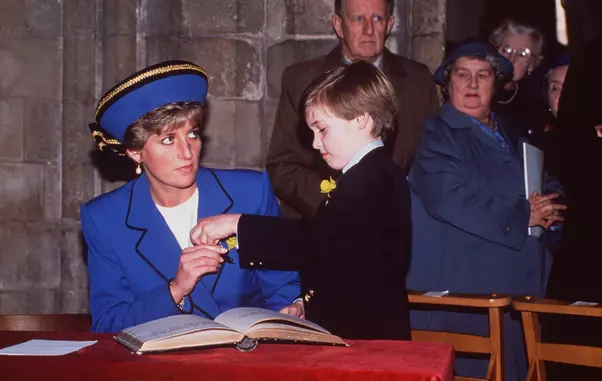 HRH PRINCESS OF WALES
With her son HRH PRINCE WILLIAM
At Llandaff Cathedral, Cardiff during Prince William’s first official Royal engagement
COMPULSORY CREDIT: UPPA/Photoshot Photo
UIPA 001829/A   01.03.1991 Friday 31st August – 15 years since Dianas deat