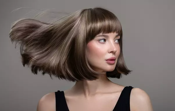 Portrait,Of,Beautiful,Fashion,Woman,With,Bob,Hairstyle.,Flying,Hairs