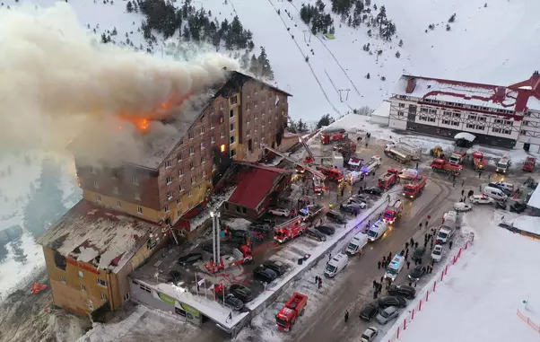 Fire breaks out in a hotel in Kartalkaya Ski Resort