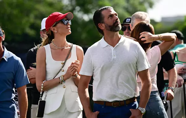 Donald Trump Jr. and Bettina Anderson attend LIV Golf Miami