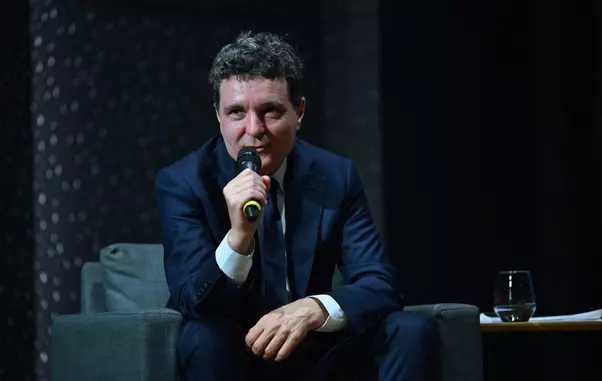 Nicusor Dan attends an online debate in Bucharest