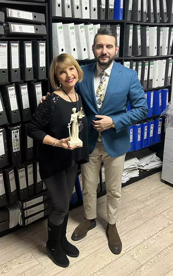 Marina Almășan și Adrian Cuculis, avocatul care o reprezintă în lupta legală cu Georgică Cornu
