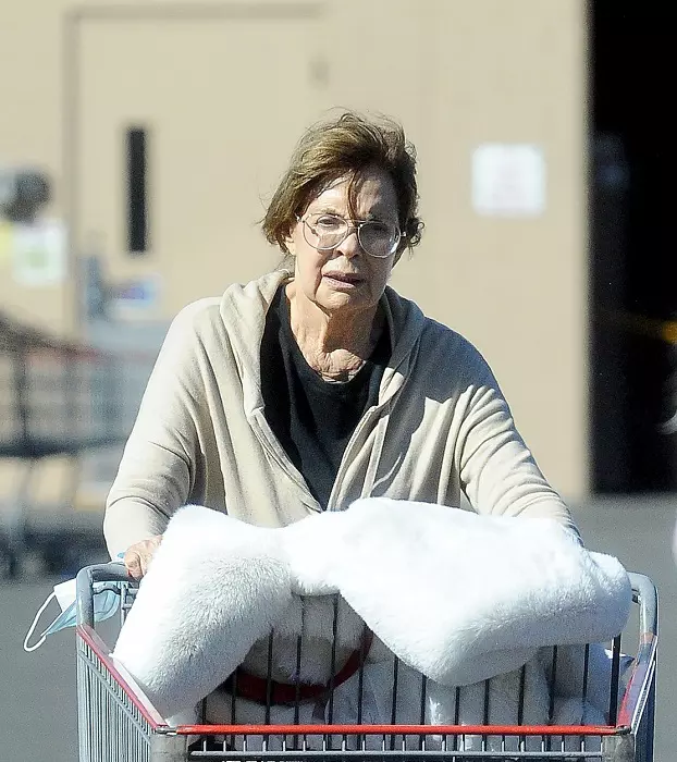 Dallas icon Linda Gray, 81, is photographed in public for the first time in three years as she runs errands near her home in Valencia, California.