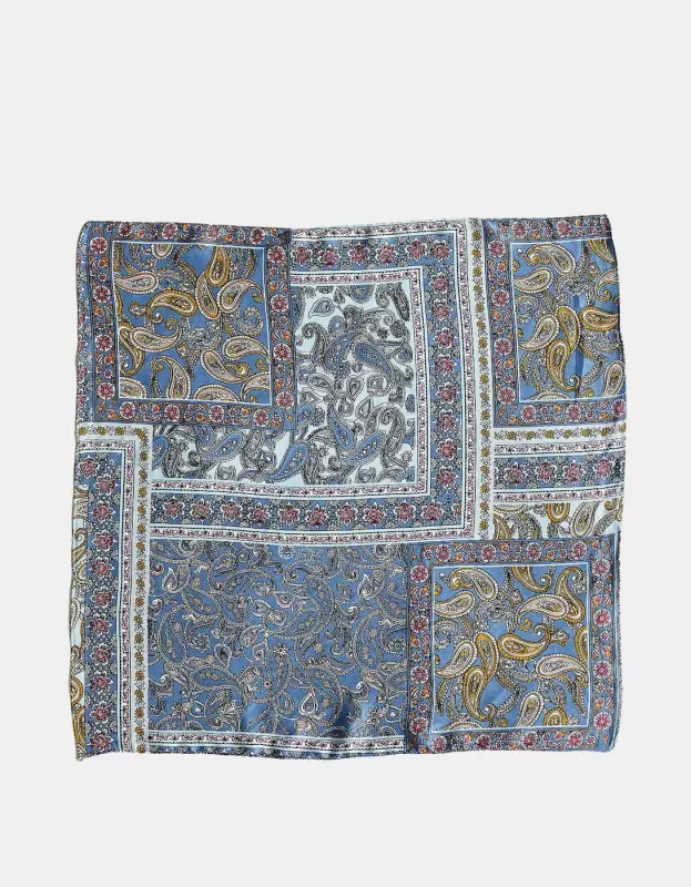 Eșarfă paisley în nuanțe de albastru, STRADIVARIUS, 29,90 LEI