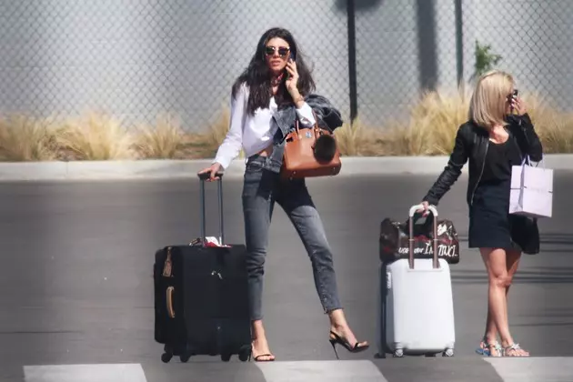 Lavinia Postaloche and Monica Gabor arrive at Las Vegas Mc Carran Airport to board a private jet en Route to LA!