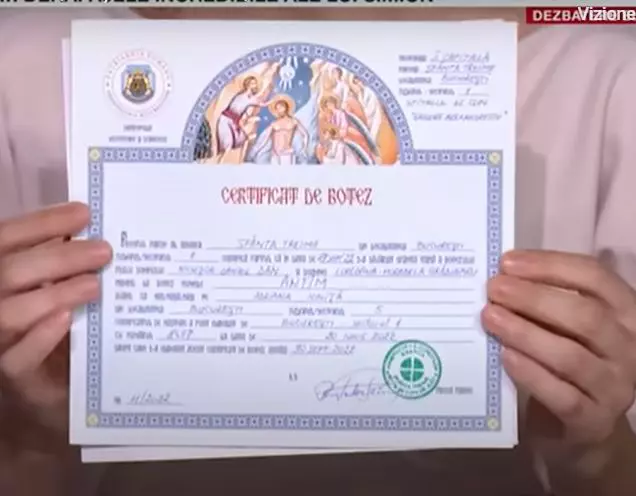 certificat botez antim