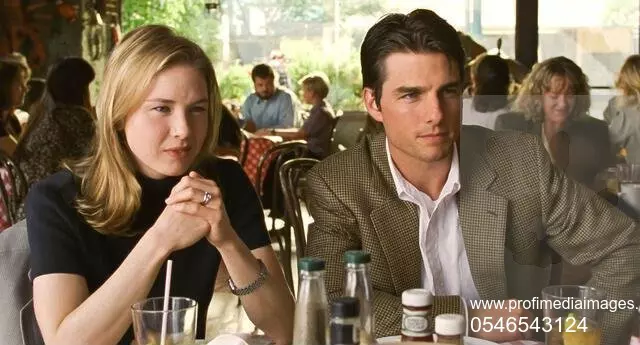 USA. Tom Cruise and Renee Zellweger  in a scene from the ©TriStar Pictures movie: Jerry Maguire (1996). 
Plot: When a sports agent has a moral epiphany and is fired for expressing it, he decides to put his new philosophy to the test as an independent agen