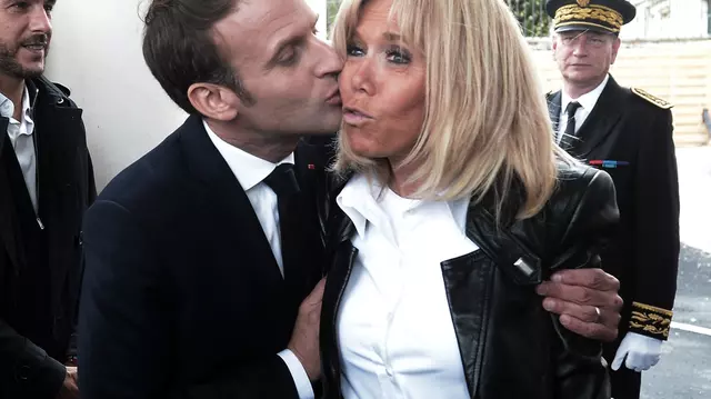 Emmanuel Macron și soția lui, Brigitte Macron