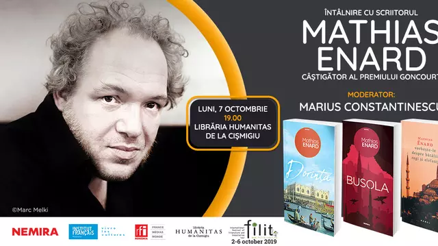 Câștigătorul premiului Goncourt, Mathias Enard, vine în România la începutul lunii octombrie