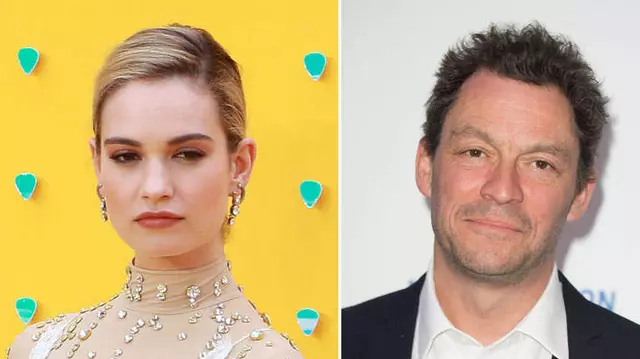 Lily James, surprinsă în ipostaze tandre cu actorul Dominic West, care este însurat