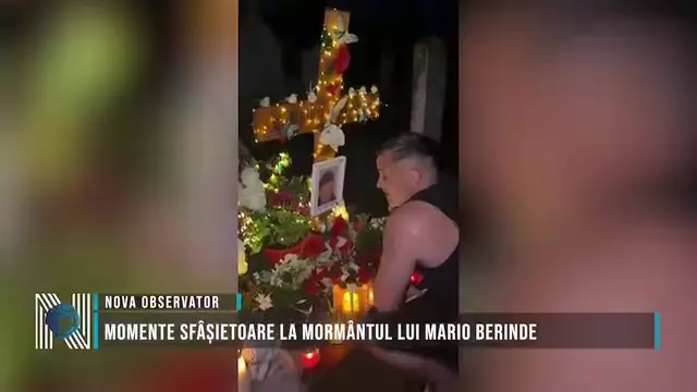 Tatăl lui Mario Berinde, Viorel Berinde, la mormântul lui, după eliberarea din închisoare din 23 iunie 2026 (1)