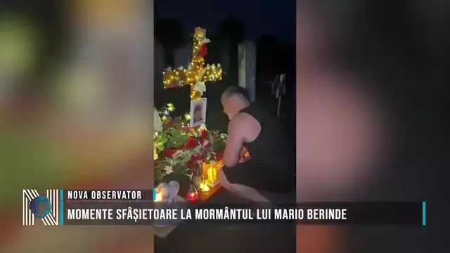 Tatăl lui Mario Berinde, Viorel Berinde, la mormântul lui, după eliberarea din închisoare din 23 iunie 2026 (2)