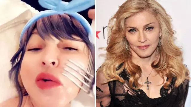 Madonna susţine că masajul facial cu furculiţa face bine tenului